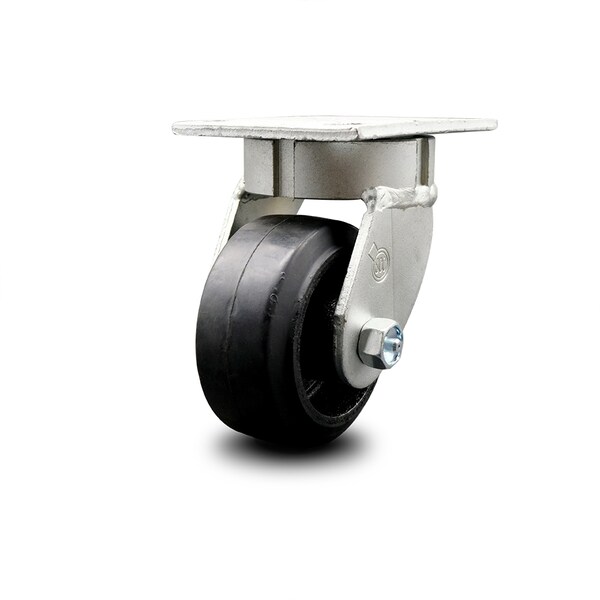 4 Inch Kingpinless Rubber on Steel Wheel Swivel Top Plate Caster
